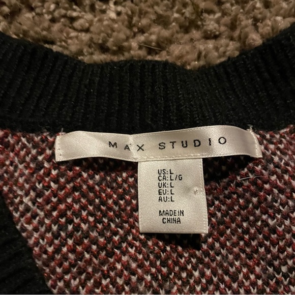 Max Studio Black and Red Sweater Vest - Picture 5 of 5
